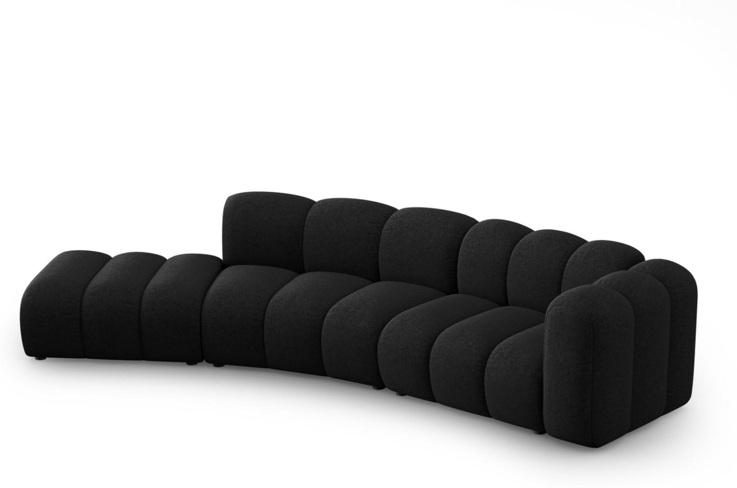 Micadoni Modulares Sofa Lupine 5-Sitzer Links Chenille Schwarz Bild 1