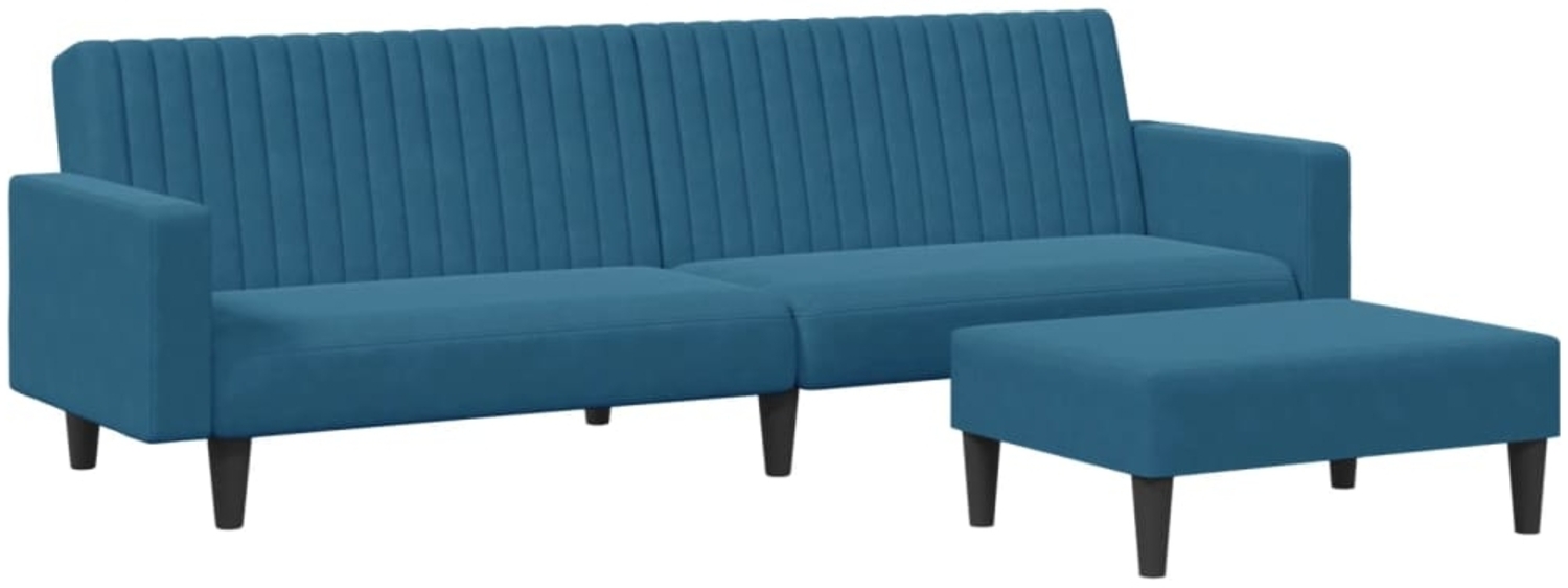 vidaXL 2-tlg. Sofagarnitur Blau Samt 3216279 Bild 1