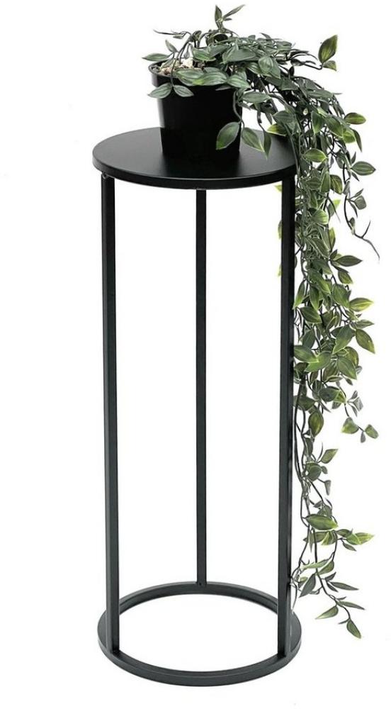 DanDiBo Blumenhocker Metall Schwarz Rund 50 cm Blumenständer Beistelltisch 96316 S Blumensäule Modern Pflanzenständer Pflanzenhocker Bild 1