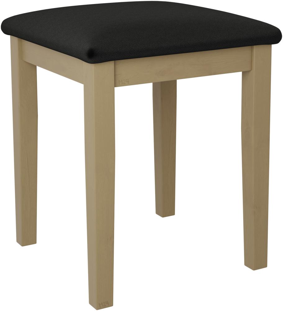 Hocker T3, Schemel bis 120 kg, aus Buchenholz, 36x36x47 cm (Stoff: Kronos 07, Holzfarbe: Sonoma) Bild 1