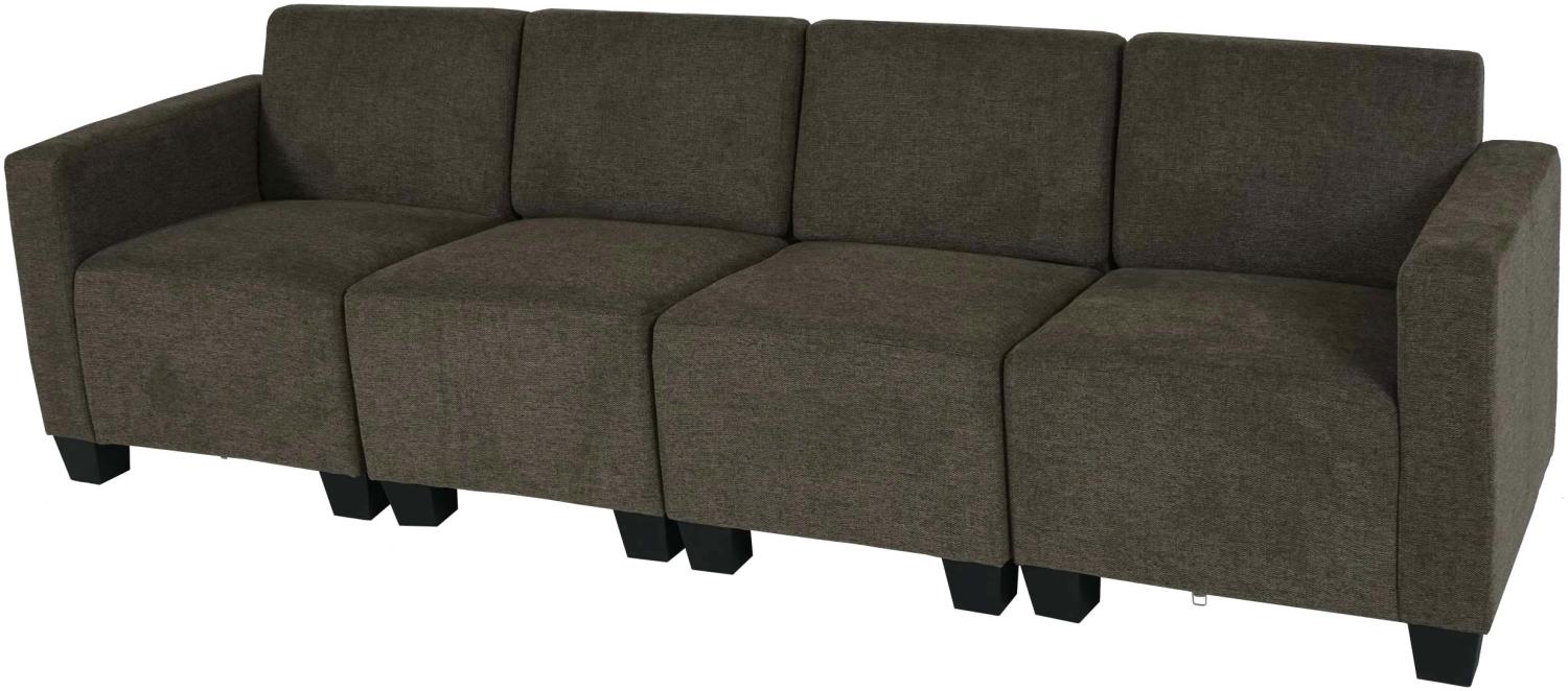 Modular 4-Sitzer Sofa Couch Lyon, Stoff/Textil ~ braun Bild 1