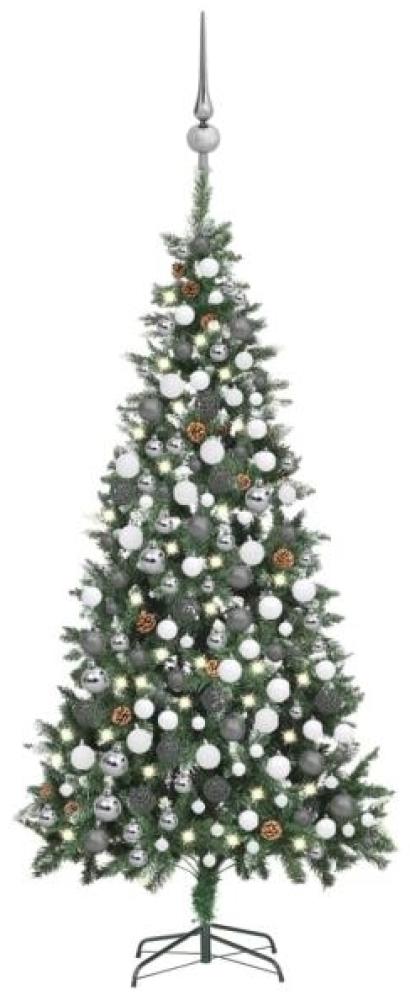 vidaXL Künstlicher Weihnachtsbaum mit LEDs, Kugeln & Zapfen 210 cm, Mit Beleuchtung [3077897] Bild 1