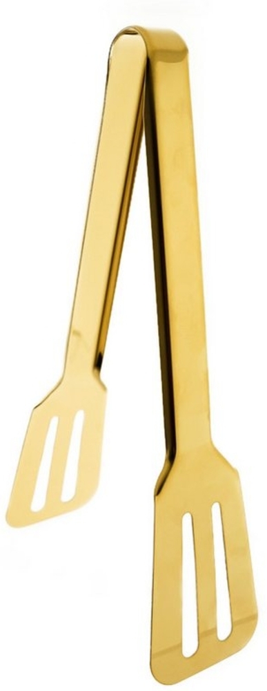 Servierzange ideal für Salate, Grillgut oder Gebäck, aus Edelstahl, in Gold, 24 cm Bild 1