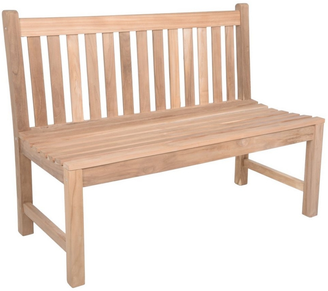 Teak Gartenbank SOLO 2-Sitzer 120 cm ohne Armlehne Bild 1
