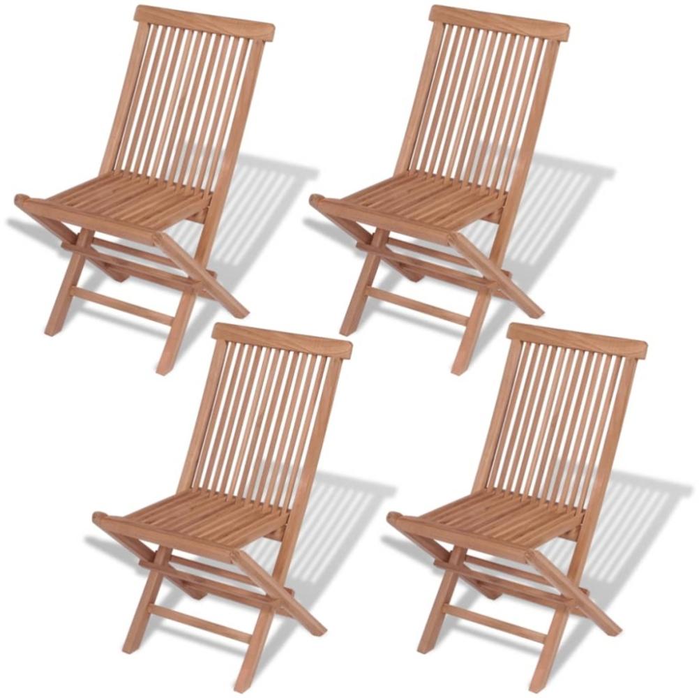 vidaXL Klappbare Gartenstühle 4 Stk. Massivholz Teak 43040 Bild 1