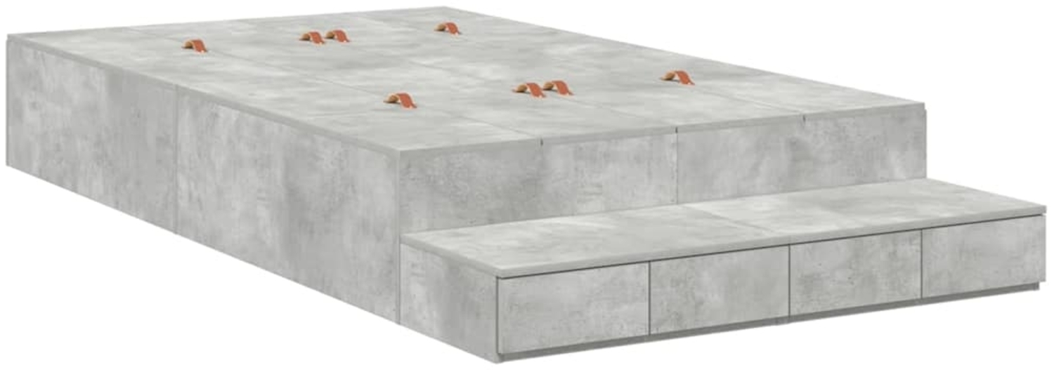 vidaXL Aufbewahrungsbettgestell Beton Grau 120 cm Holzwerkstoff 3335632 Bild 1