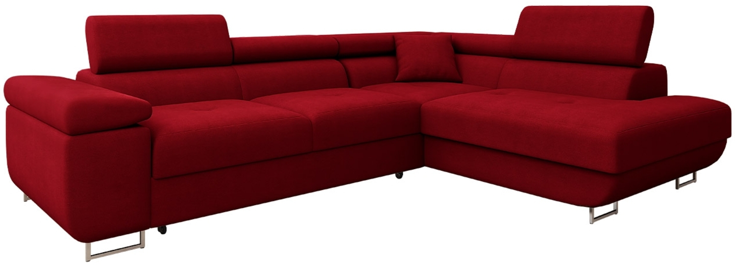 Ecksofa Torezio Premium mit Einstellbare Kopfstützen, Bettkasten und Schlaffunktion (Farbe: Venus Velvet 2926, Seite: Rechts) Bild 1