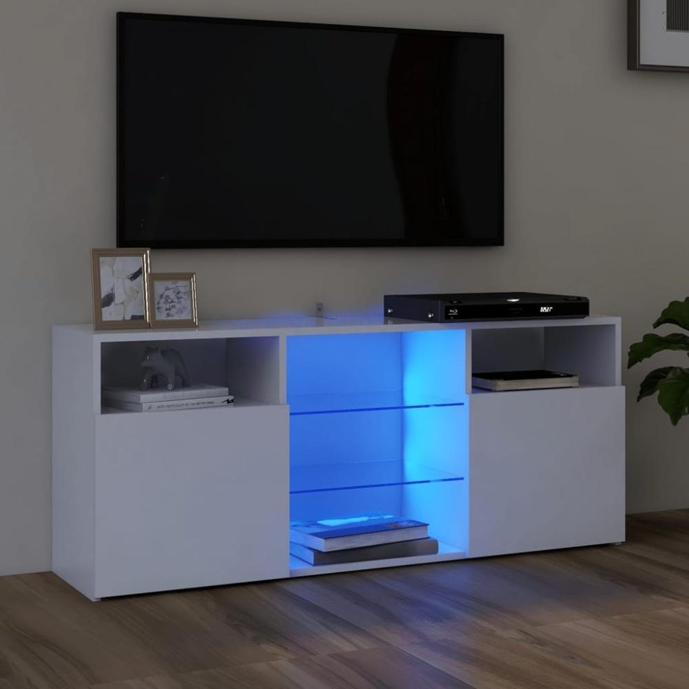 vidaXL TV-Schrank mit LED-Leuchten Weiß 120x30x50 cm 804301 Bild 1