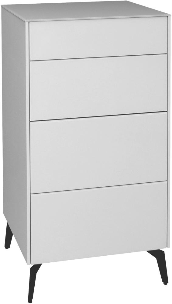 Kommode Elfi 52x42x104 Hochglanz Kreidegrau/Glas Kreidegrau 14795-mf Bild 1