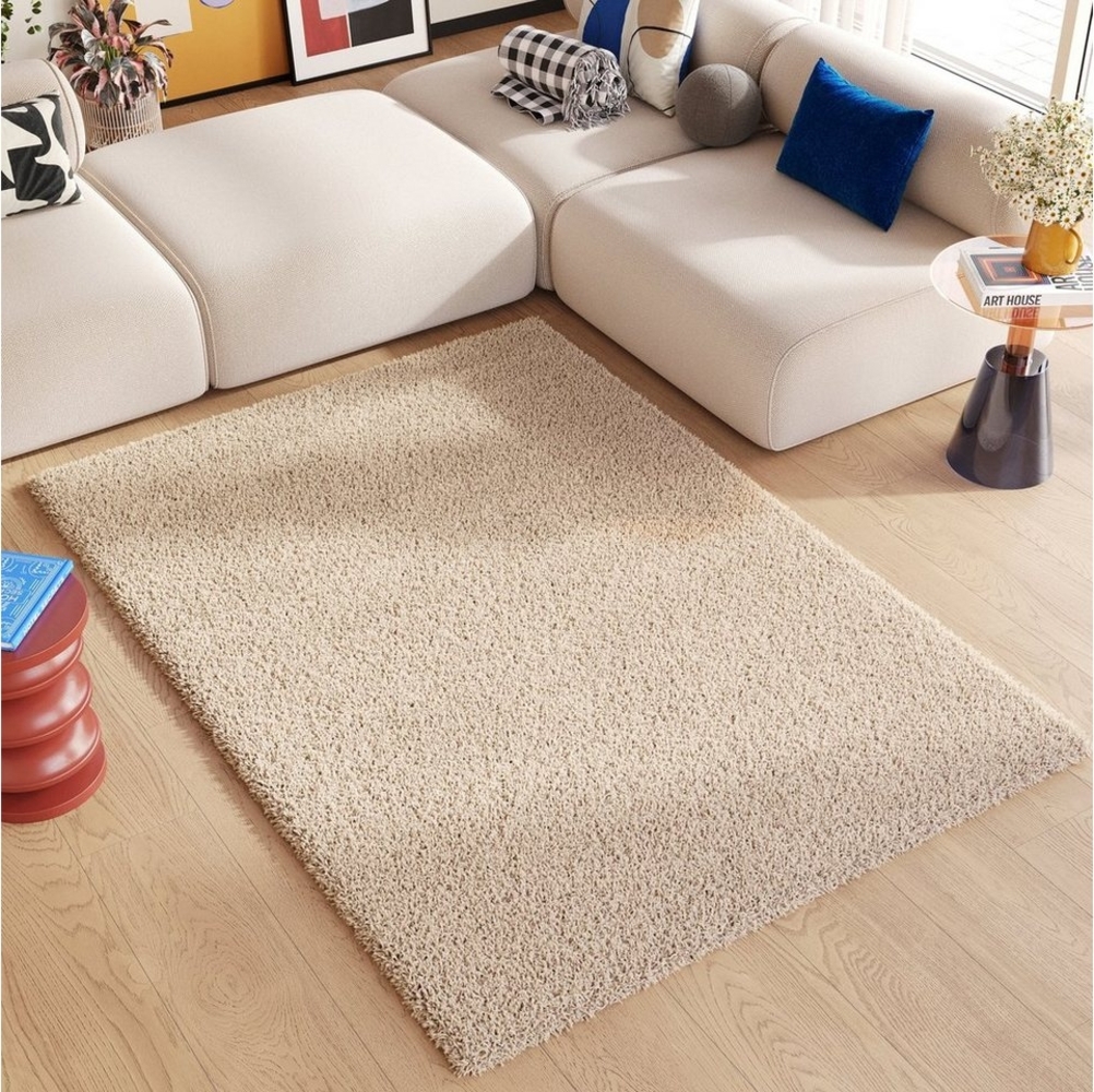 Tapiso Hochflor-Teppich ESSENCE, rechteckig, Höhe: 40 mm, Wohnzimmer, Schlafzimmer, weich, modern Design, einfarbig Bild 1