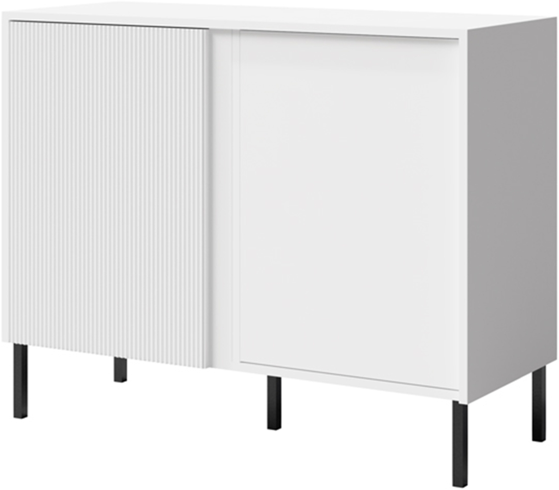 AX LIVING Kleine Kommode Mikasso – 100cm Breite Design Modern Weiß Bild 1