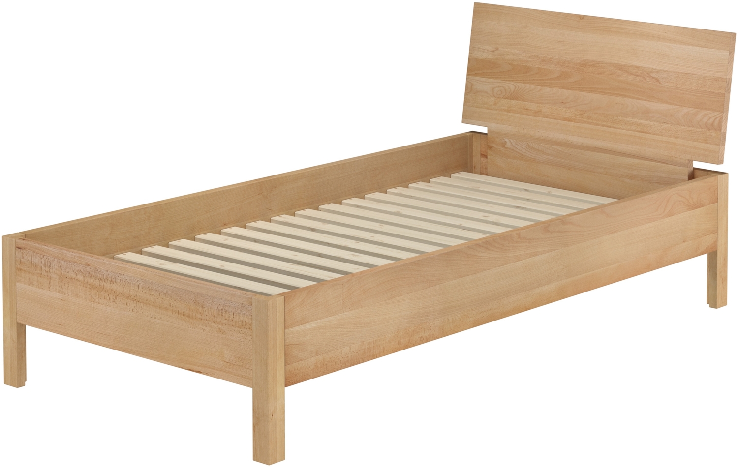 Metallfreies Einzelbett aus Buchenholz 100x200 mit wählbaren Zubehör V-60.93-10Rollrost inkl. Bild 1