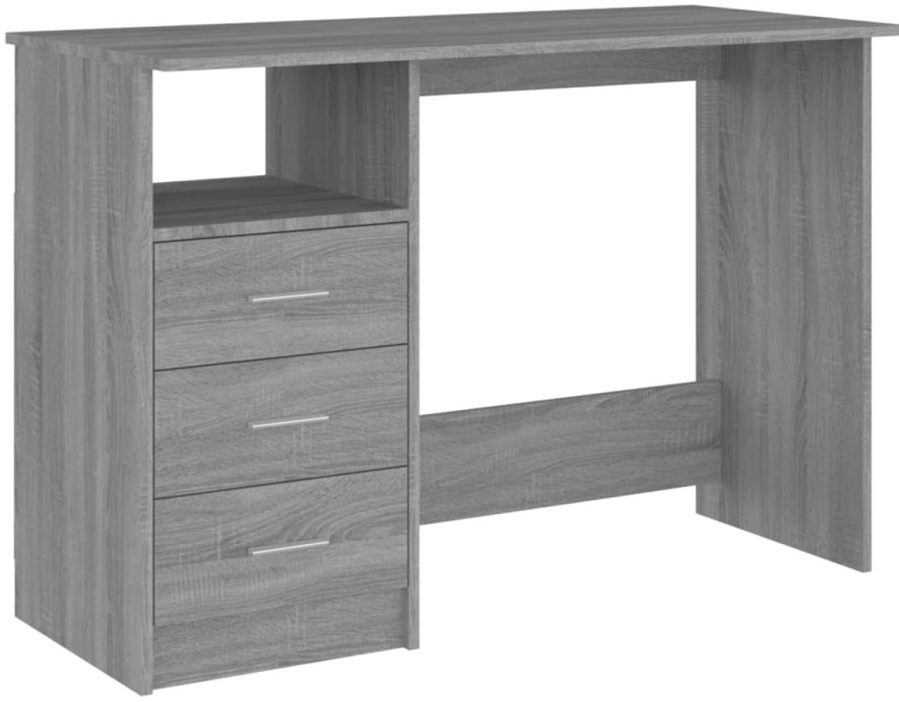 vidaXL Schreibtisch mit Schubladen Grau Sonoma 110 x 50 x 76 cm Bild 1