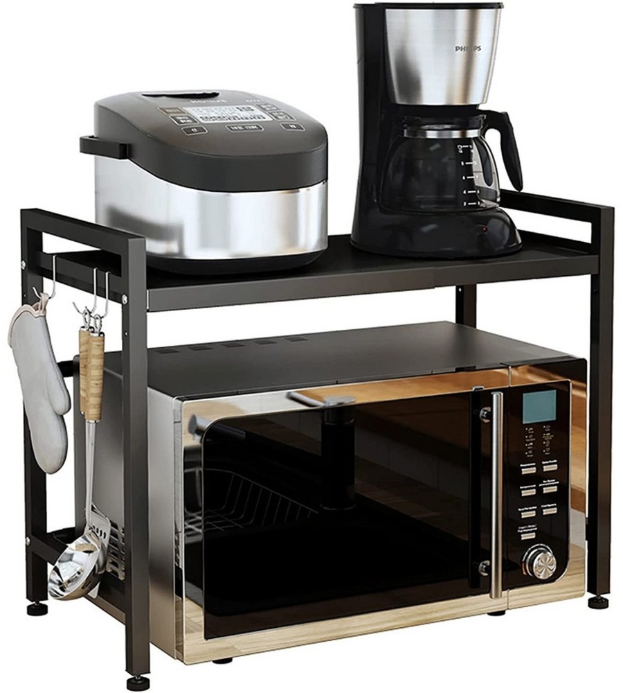 JEOBEST Regalelement Küchenregal Mikrowellenregal 2/3Stufig Erweiterbares Mikrowellen Regal Bild 1