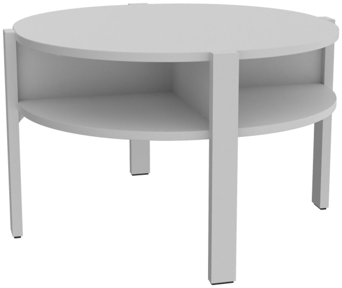 Couchtisch Beistelltisch Wohnzimmertisch rund 74 cm TOBAGO weiß Bild 1