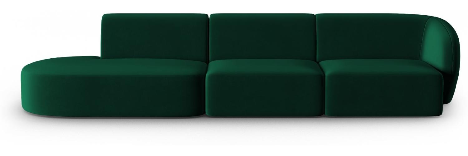 Micadoni Modulares Sofa Shane 4-Sitzer Links Samtstoff Flaschengrün Bild 1