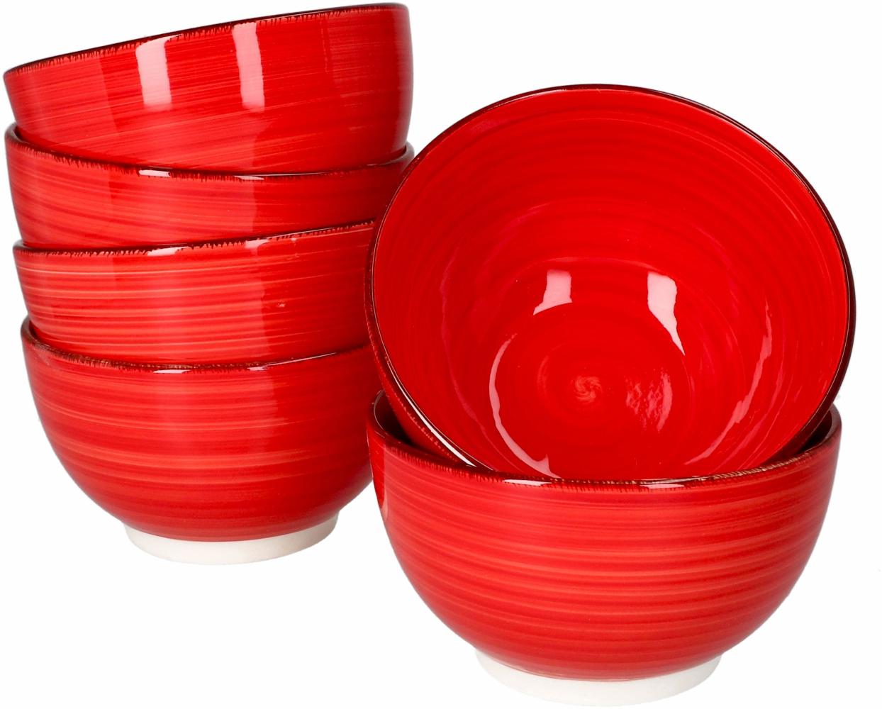 6er Set Chrissi Bowl-Schalen Rot 600ml Dessert Schüssel Steingut Weihnachten Bild 1