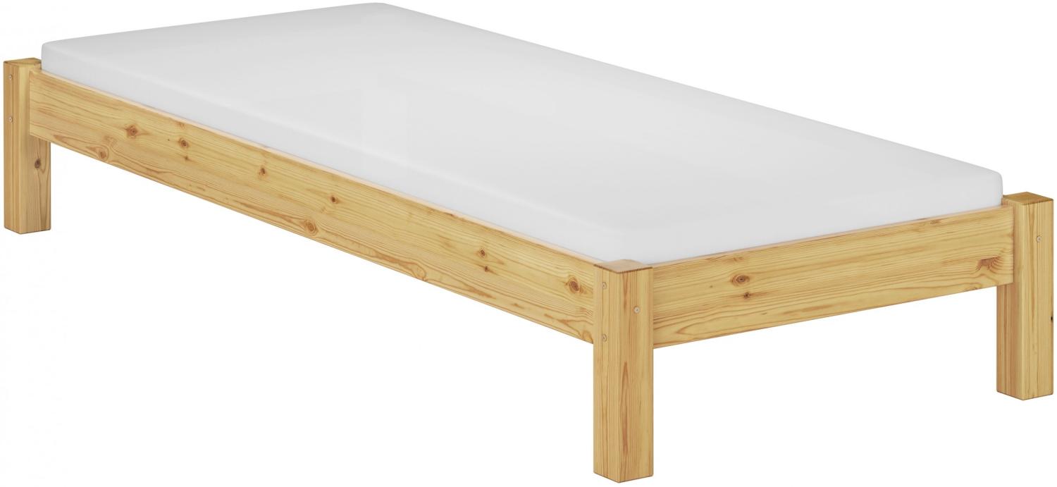 Einzelbett Kiefer natur 80x200 Bettrahmen Massivholz mit Rollrost und Matratze 60.35-08 M Bild 1