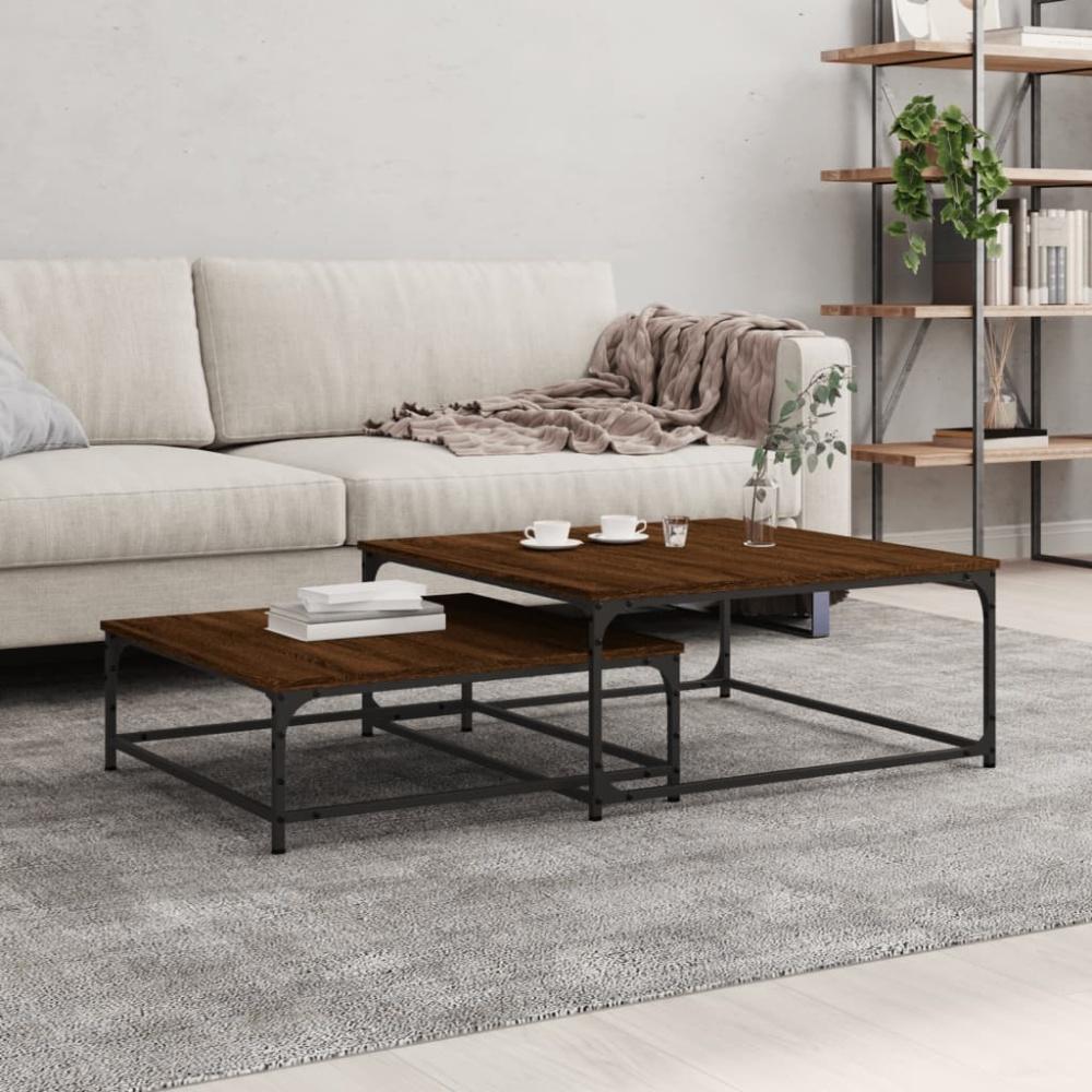 vidaXL Satztische 2 Stk. Braun Eichen-Optik Holzwerkstoff 832822 Bild 1