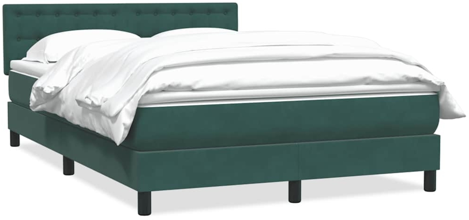 vidaXL Boxspringbett mit Matratze Dunkelgrün 160x220 cm Samt 3316650 Bild 1