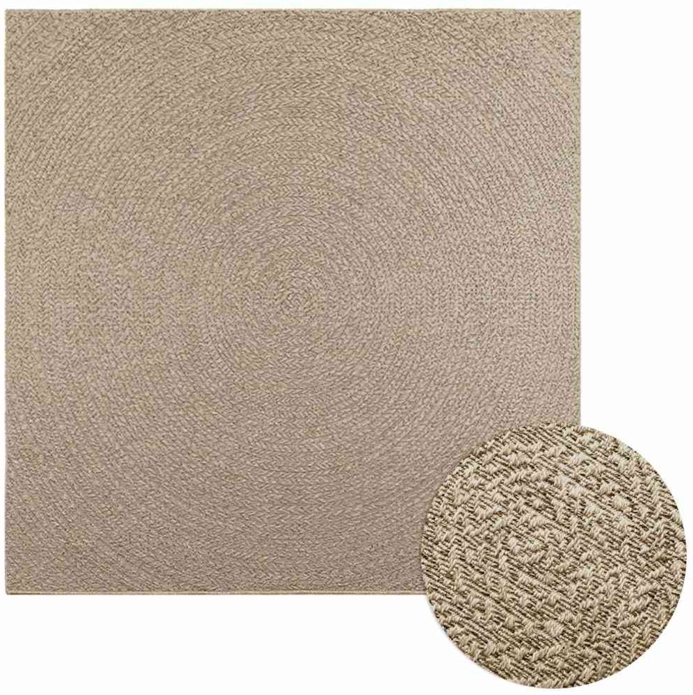 Teppich ZIZUR Beige 200x200 cm Jute-Optik Indoor und Outdoor 4010410 Bild 1