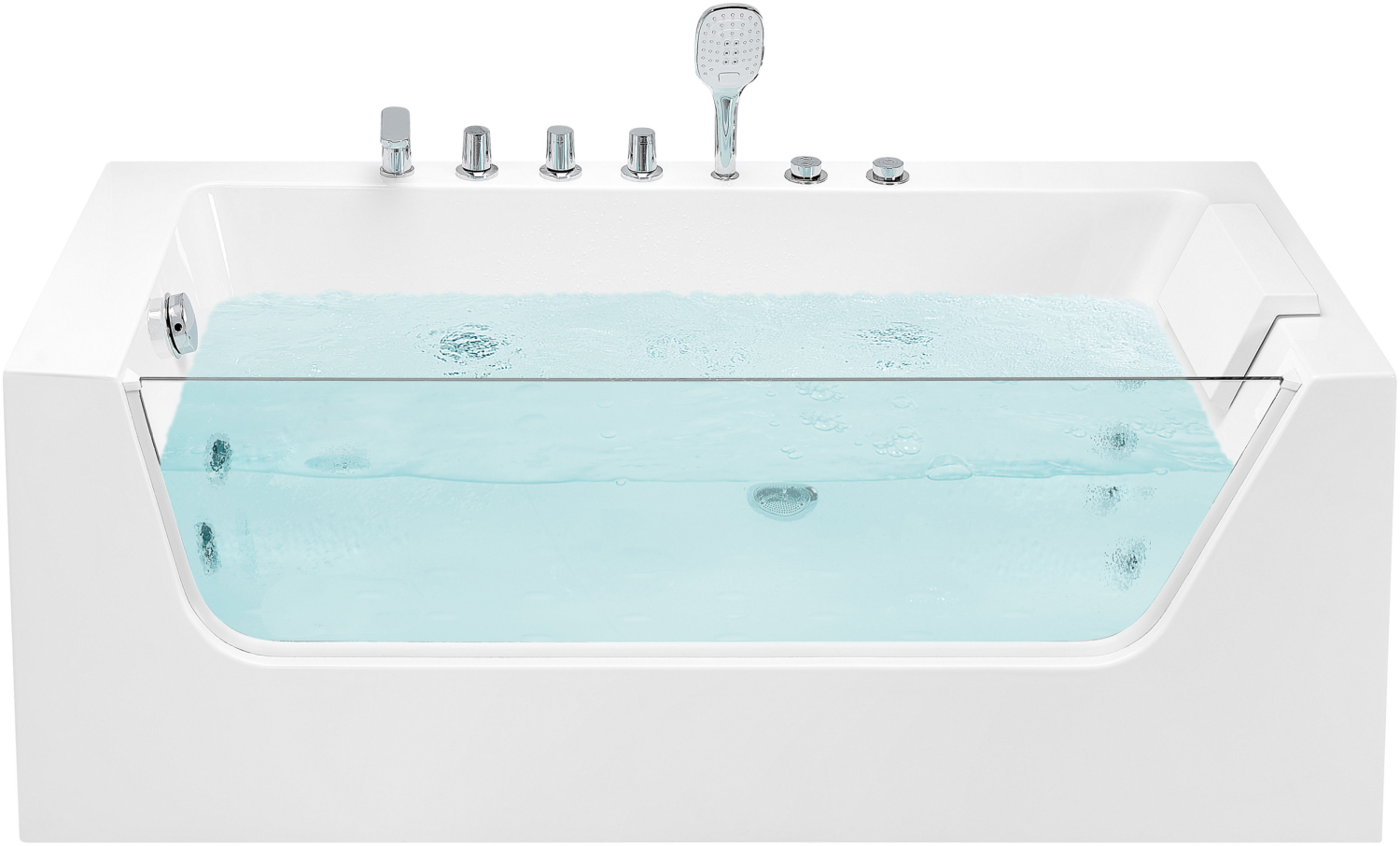 Whirlpool Badewanne weiß Eckmodell 170 x 80 cm rechts PUQUIO Bild 1