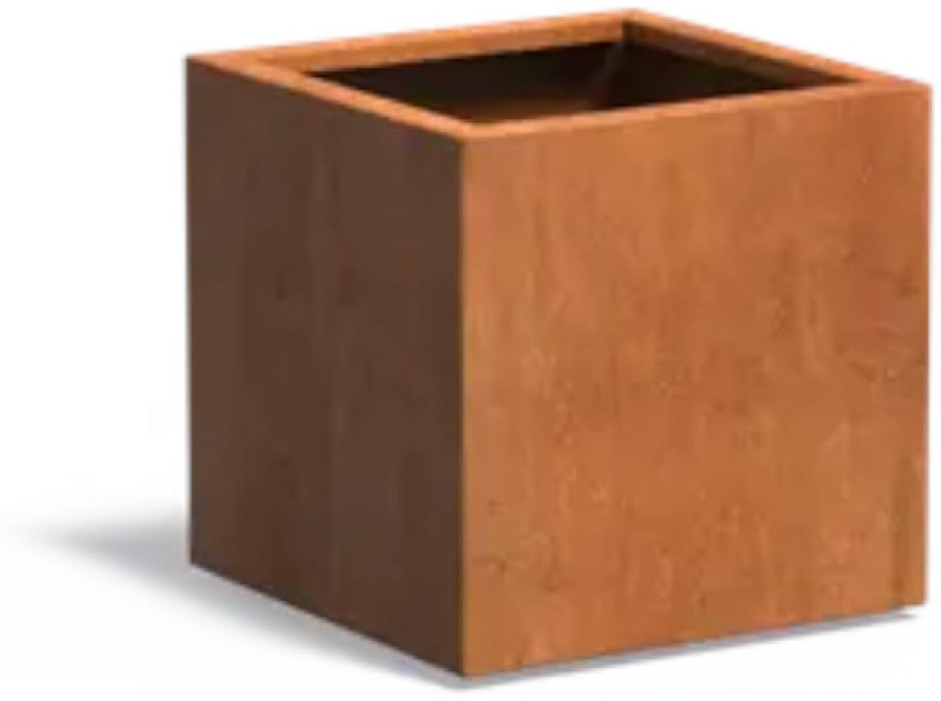 Adezz Pflanzgefäß Carrez Standard Quadrat aus Corten-Stahl Pflanzkübel Größe 60x60x60 cm Bild 1