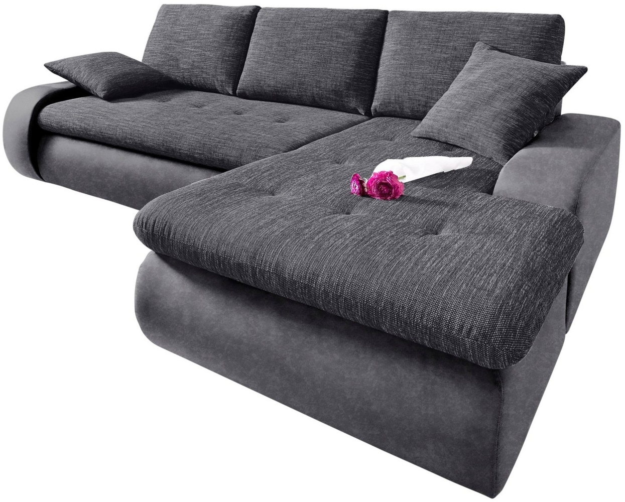 TRENDMANUFAKTUR Ecksofa Indie, modern und bequem, Materialmix, OTTOs Choice, L-Form, wahlweise XL oder XXL Bild 1
