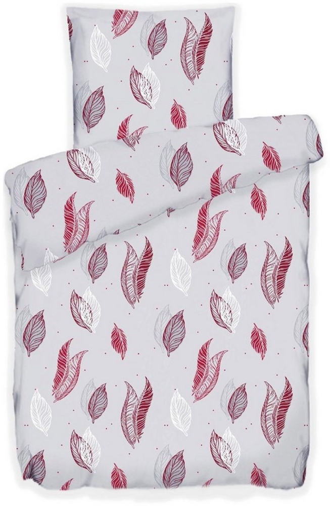 Buymax Bettwäsche Fleece Bettbezug-Set Feder, Fleece, 3 teilig, 200x220 cm, warme Winterbettwäsche, kuschelig weich, Weiß Rosa Bild 1