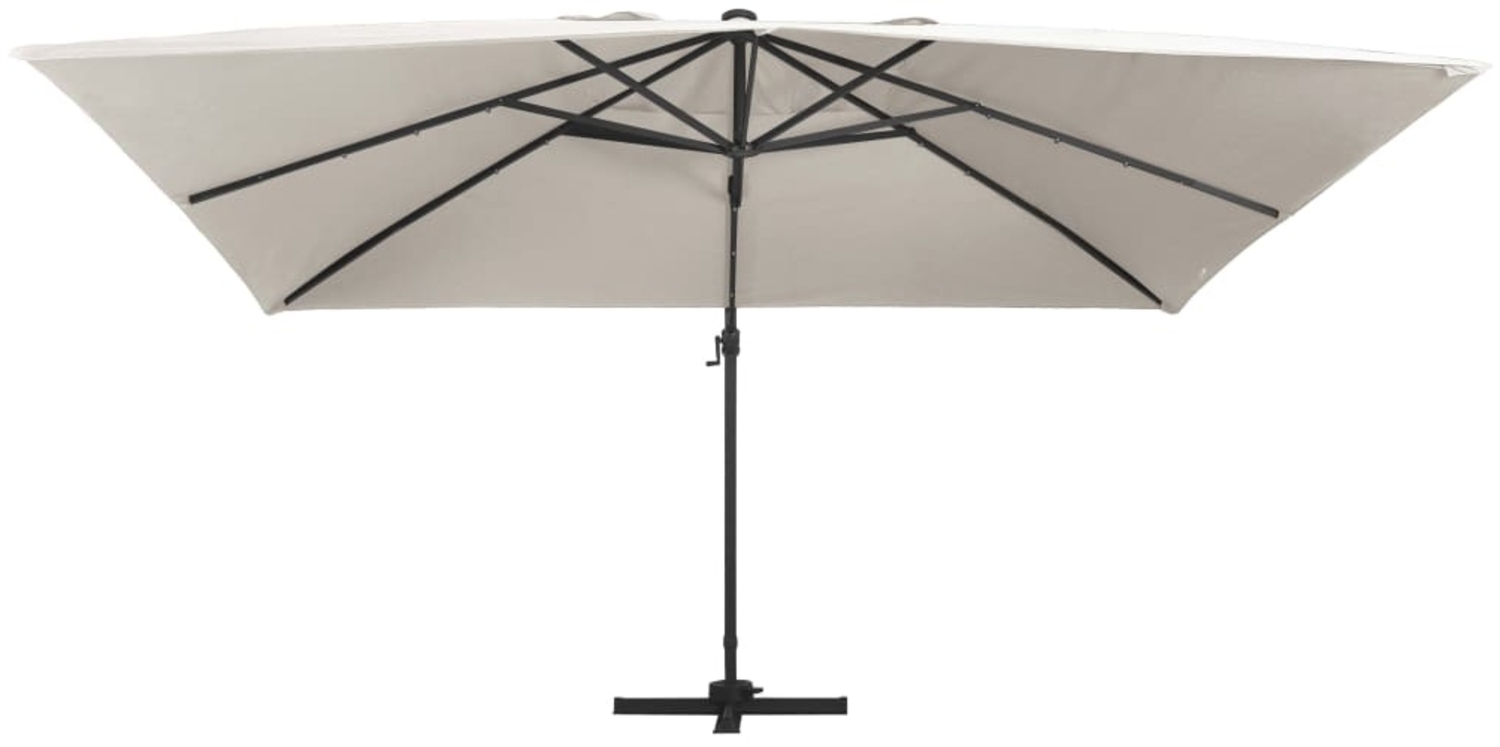 vidaXL Ampelschirm mit LED-Beleuchtung Alu-Mast 400x300 cm Sandweiß 47004 Bild 1