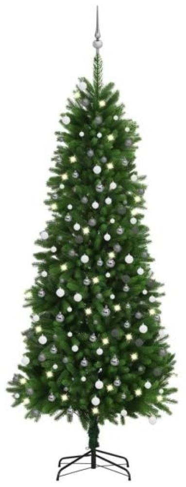 vidaXL Künstlicher Weihnachtsbaum mit LEDs & Kugeln 240 cm Grün, Mit Beleuchtung [3077729] Bild 1