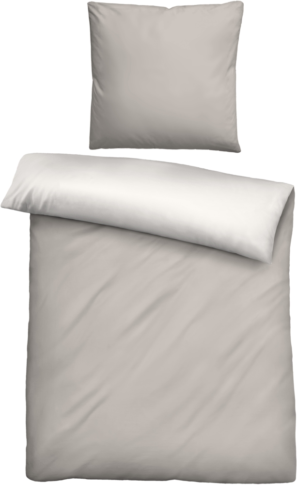 Traumhaft Schlafen  Castell  Markenbettwäsche 0040500 Baumwoll Renforce Bettwäsche FARN, kitt, 1x 135x200 cm + 1x 80x80 cm Bild 1