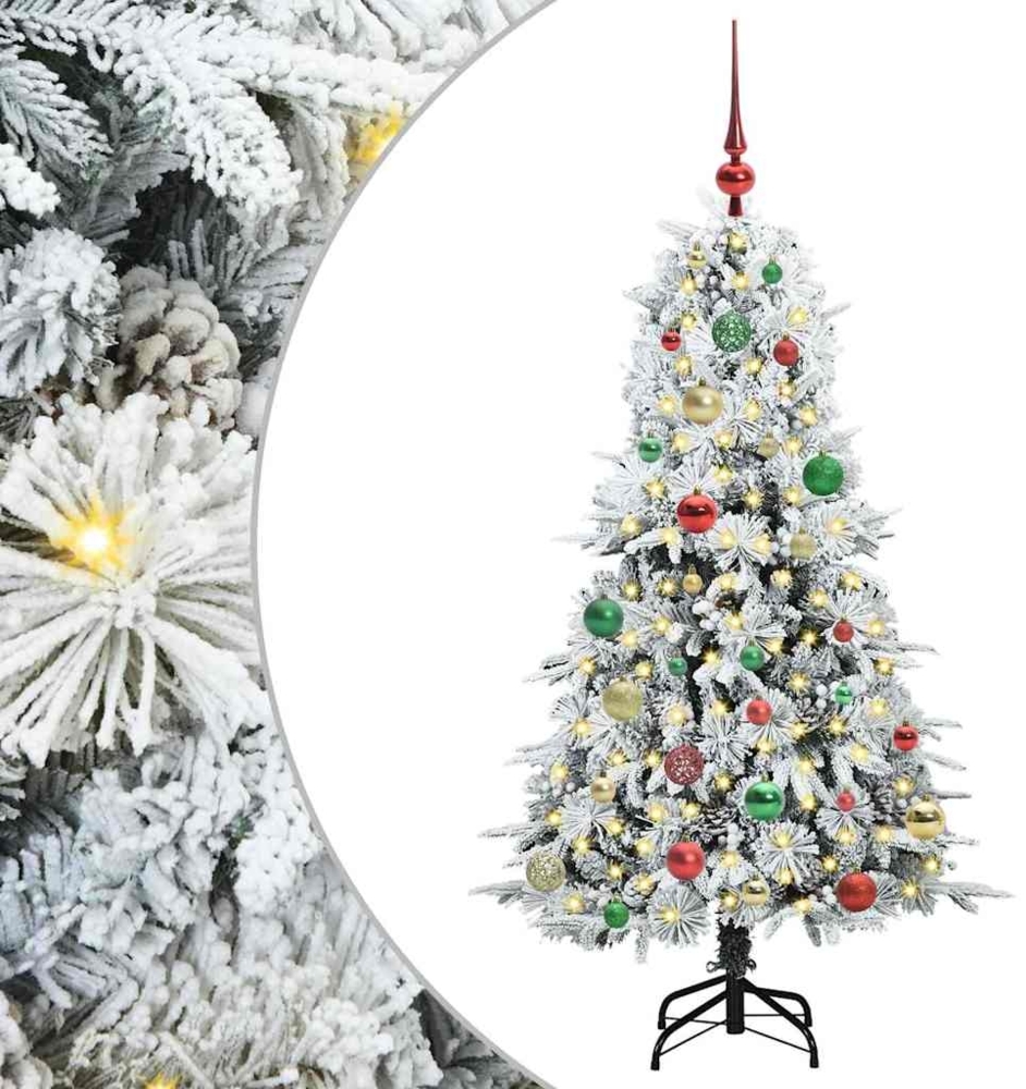 vidaXL Künstlicher klappbarer Weihnachtsbaum Weiß 150 cm PE und PVC 3397479 Bild 1