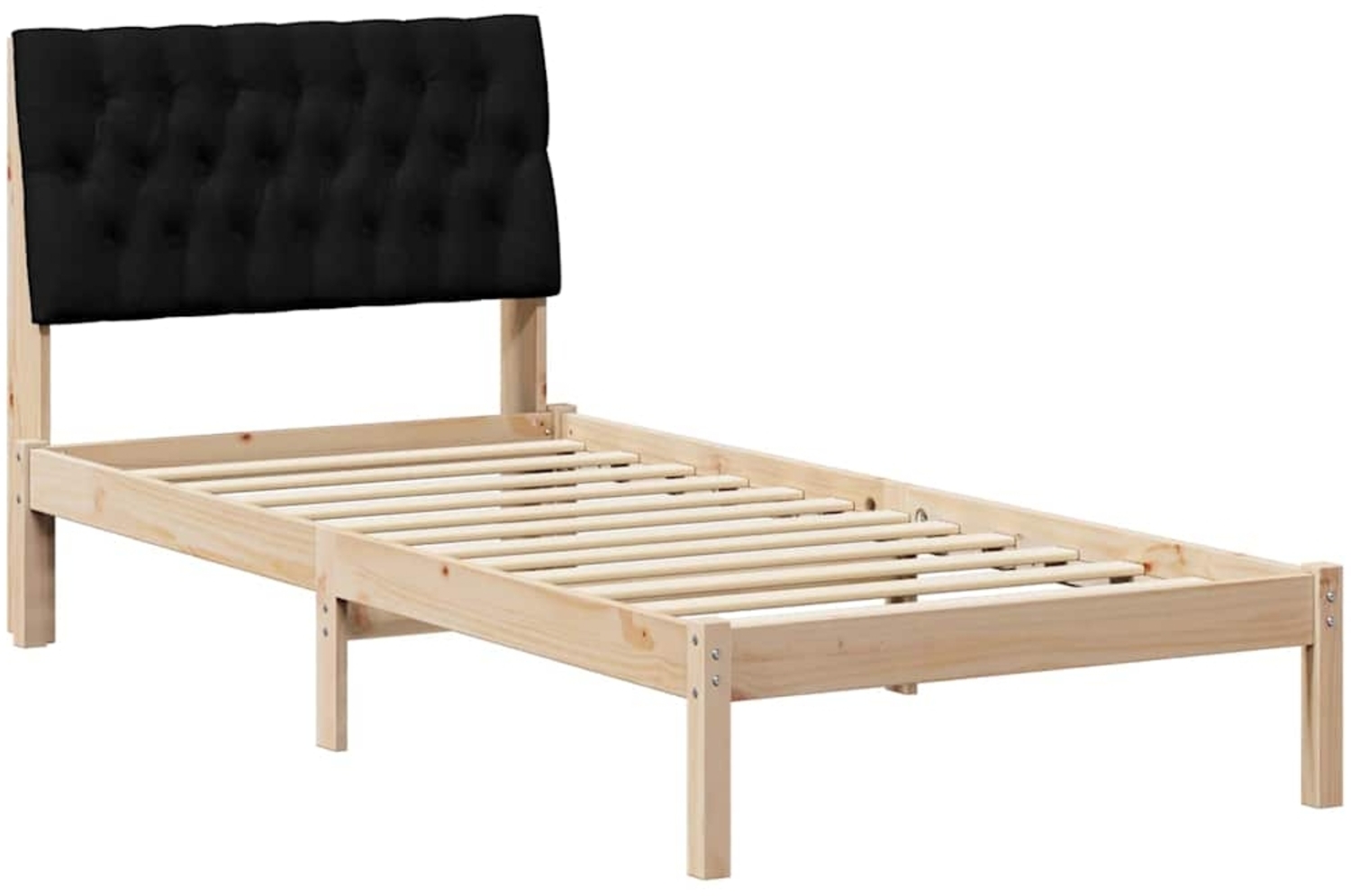 vidaXL Bettgestell mit gepolstertem Kopfteil Braun 90 x 200 cm 878846 Bild 1