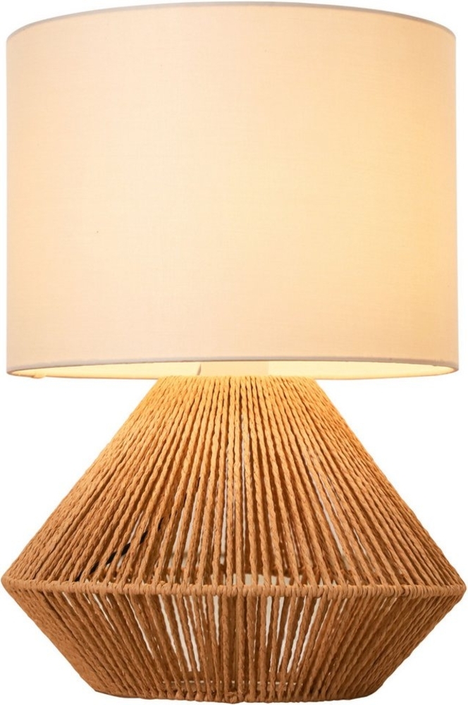 my home Tischleuchte Hörvik, ohne Leuchtmittel, Tischlampe mit Sisal Schnur, Leinenschirm / Stoff - beige, 42 cm hoch Bild 1