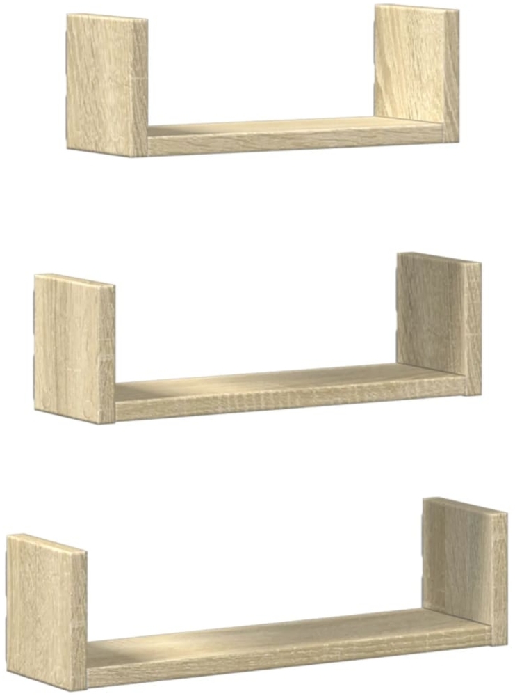 vidaXL Wandregal 3 Stk. Sonoma-Eiche Holzwerkstoff 853310 Bild 1