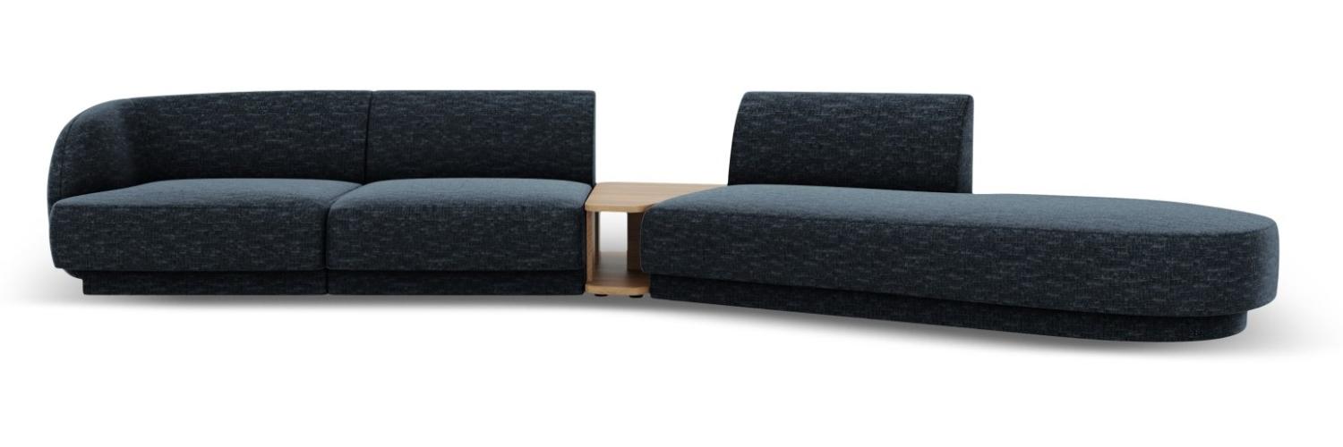 Micadoni Modulares Sofa Miley 4-Sitzer mit 1 Armlehne Rechts Chenille Königsblau Bild 1