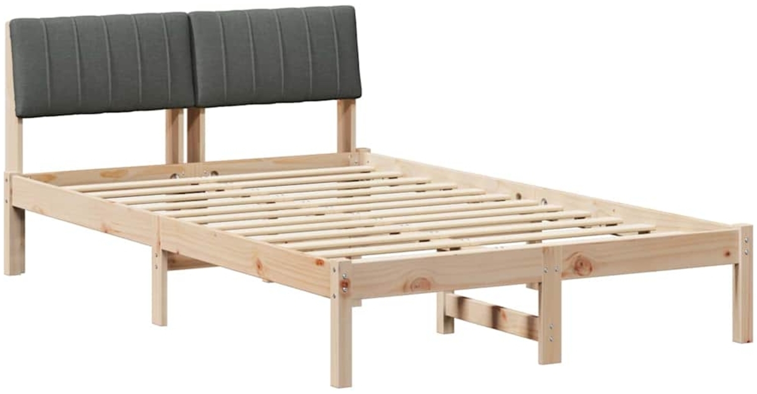 vidaXL Bettgestell Braun und Dunkelgrau 120 x 190 cm Massivholz Kiefer 878695 Bild 1