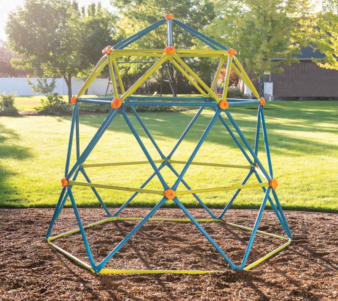 Lifetime Stahl Klettergerüst Geodome | Klettergerüst Garten | Blau/Lime | Ø 238x223 cm Bild 1