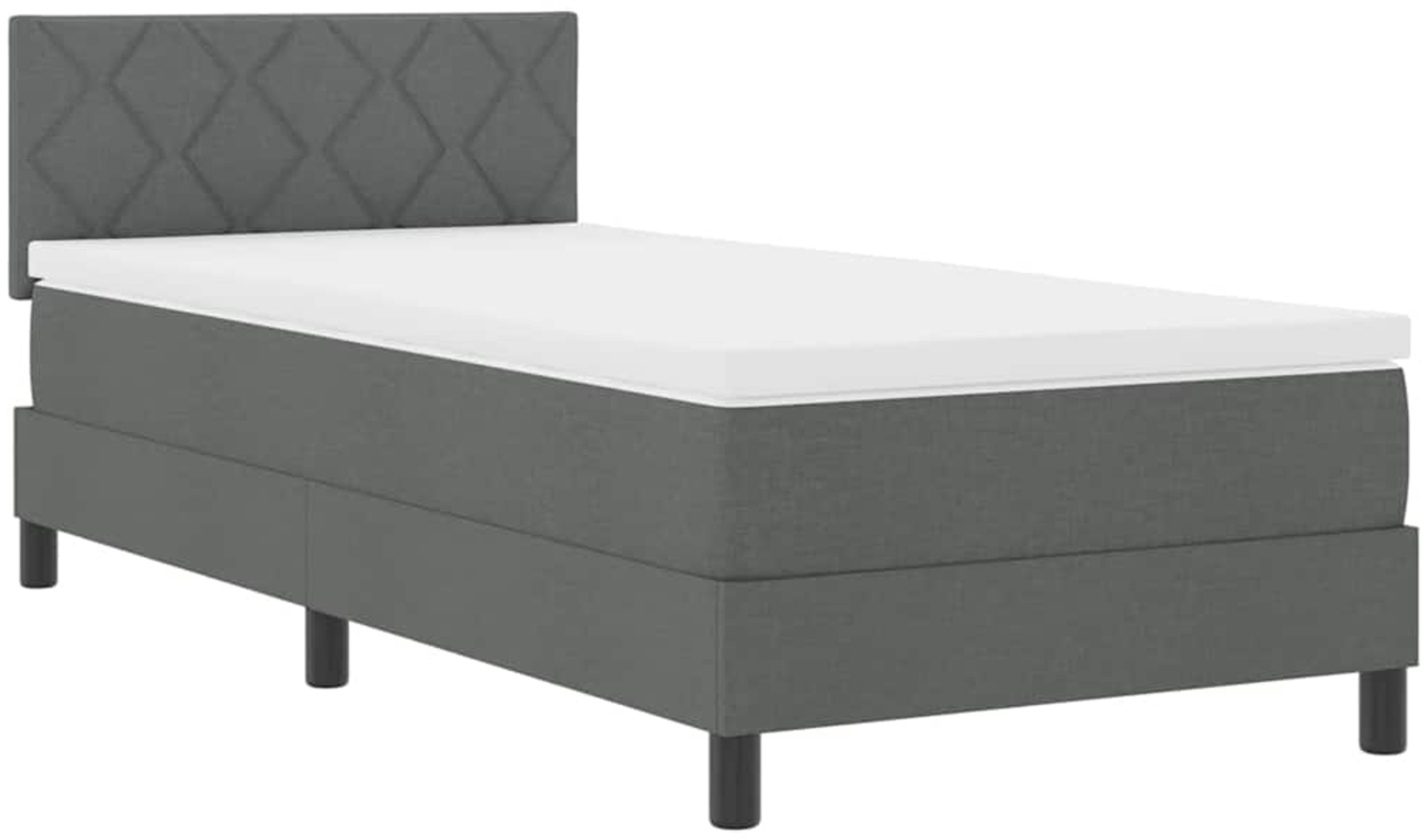 vidaXL Boxspringbett mit Matratze Dunkelgrau 100 x 200 cm Stoff 3342262 Bild 1
