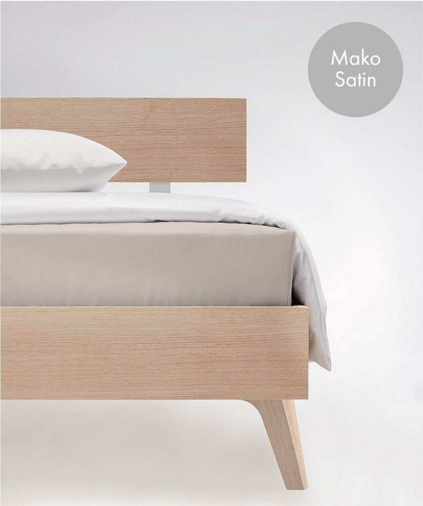 fleuresse Mako-Satin Spannbettlaken Bettlaken Colours 200x200 cm Porzellan Bild 1