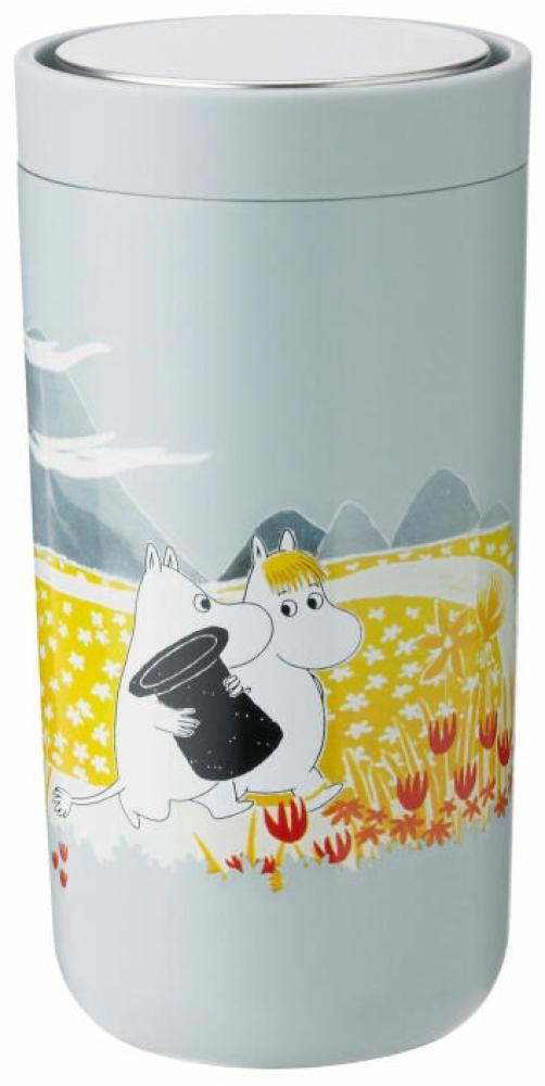 Stelton Thermobecher To Go Click Moomin Soft Sky, Isolierbecher, Edelstahl, Kunststoff, Blau, 200 ml, 1370-7 Bild 1