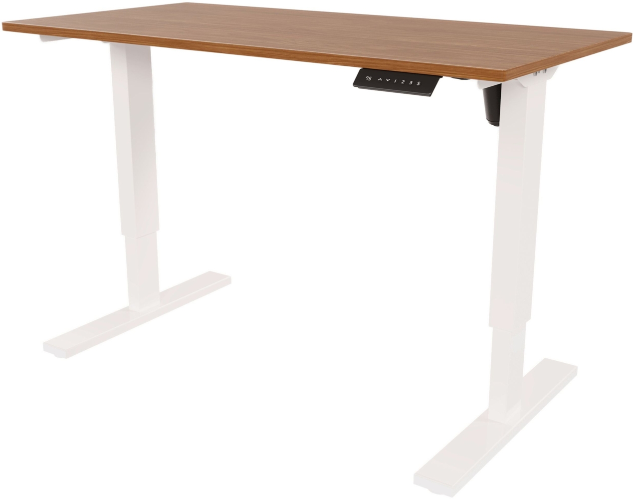 Bisley E-StarterTech elektrisch höhenverstellbarer Schreibtisch 160x80 cm in walnuss - Elektrischer Tisch höhenverstellbar mit Memory-Funktion, EST251608-396-008 Bild 1