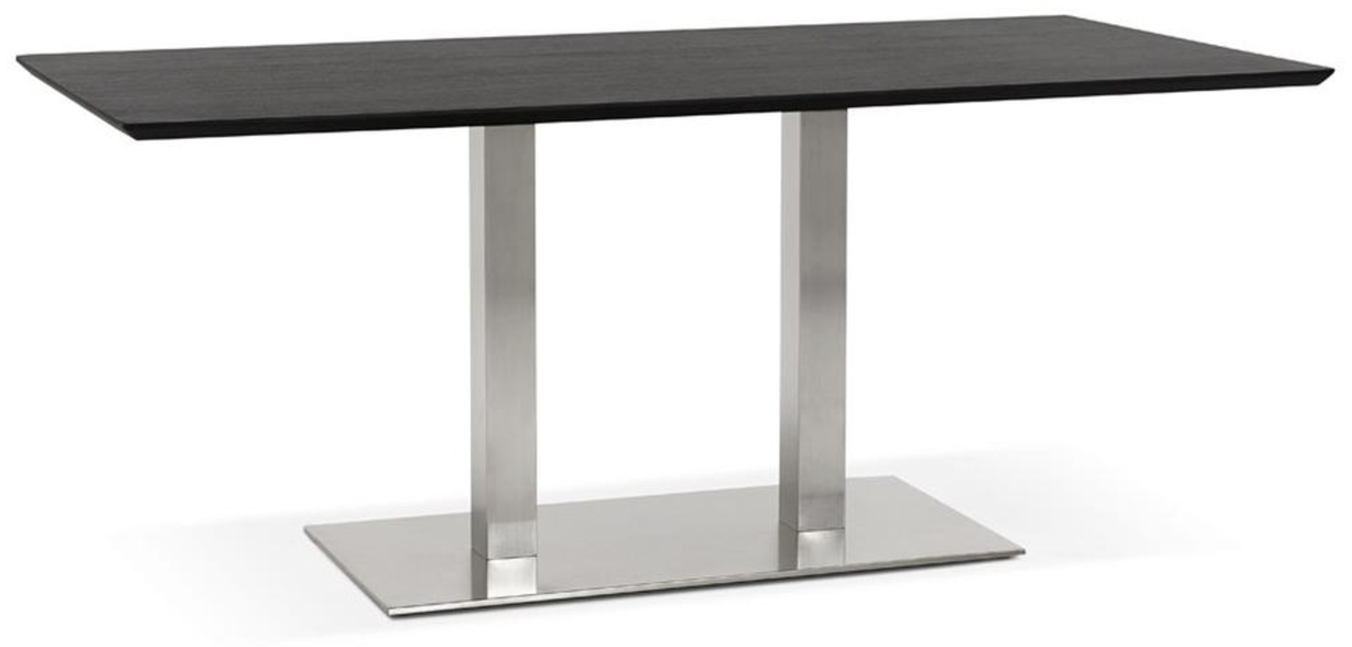 Kadima Design Tisch mit Stahlgestell & Holzplatte. Schwarz. 180 x 90 x 75 cm Bild 1