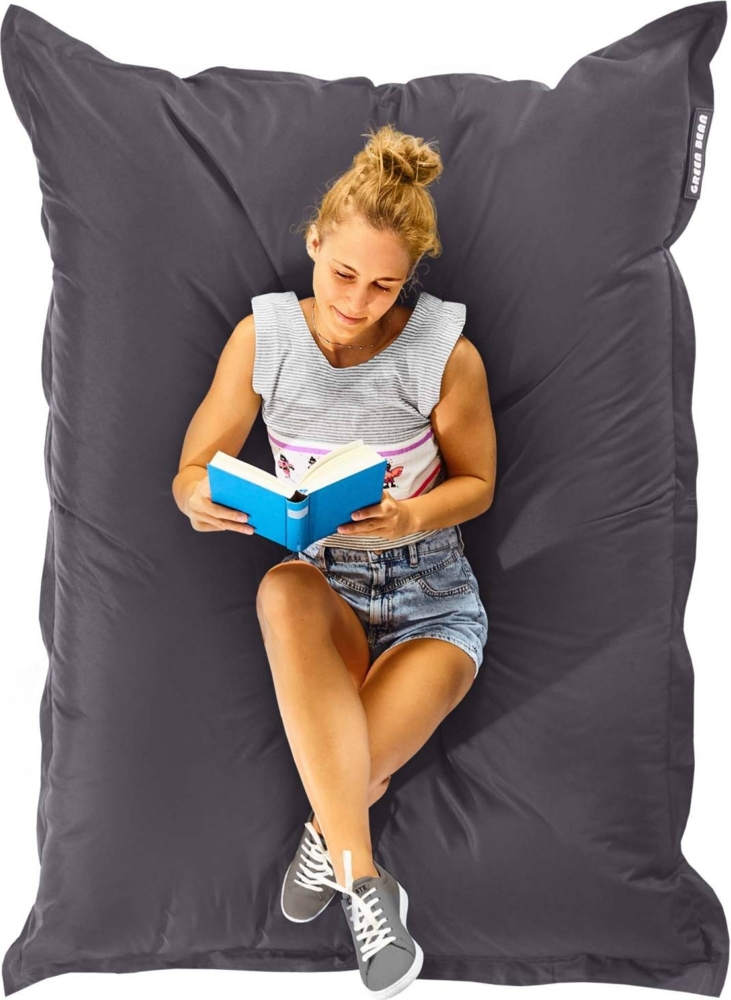 Green Bean® Outdoor Sitzsack, waschbar & wetterfest, Polyester-PVC-Stoff, Anthrazit, 140x180 cm, 380 Liter Bild 1