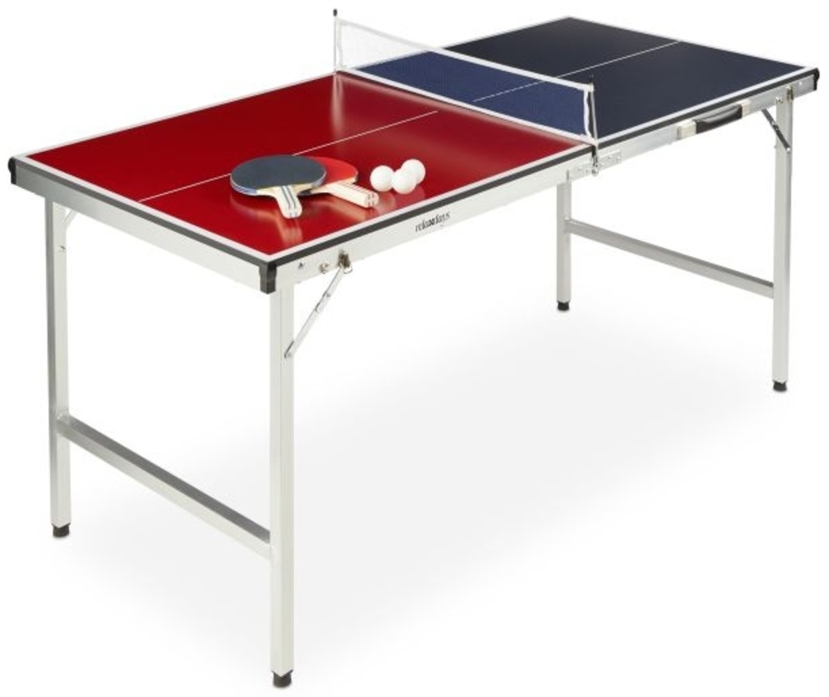 Relaxdays Klappbare Tischtennisplatte mit Zubehör, 67,5 x 151 x 67,5 cm Bild 1