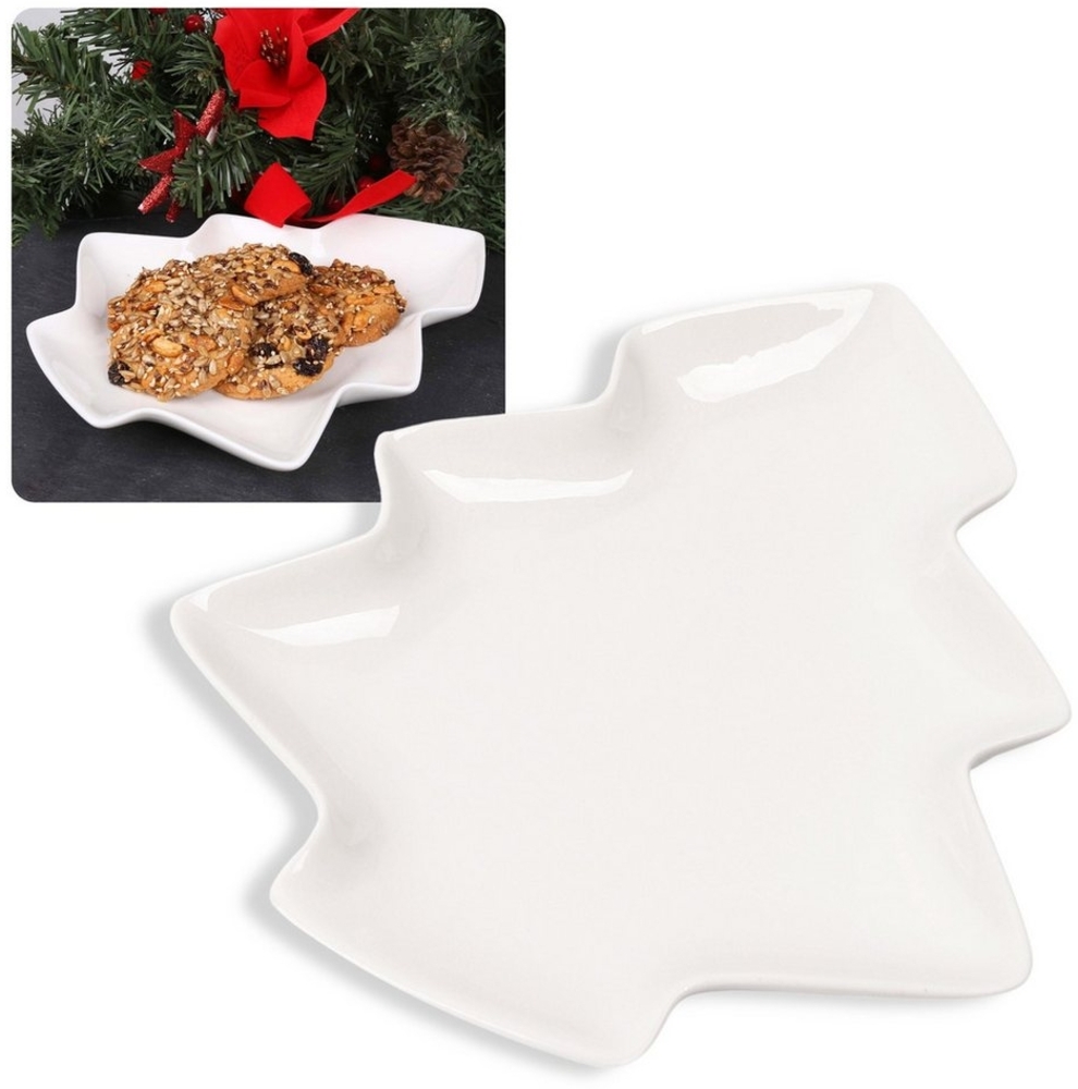 Sarcia. eu Dekoschale Weihnachtsbaum Snackteller, Porzellan 25,4x21x3,2cm Bild 1