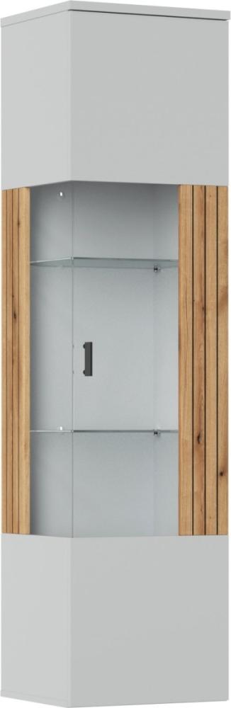 Hängevitrine Vitrine Vero 45x40x174cm grau Evoke Eiche MDF, Türschlag rechts Bild 1