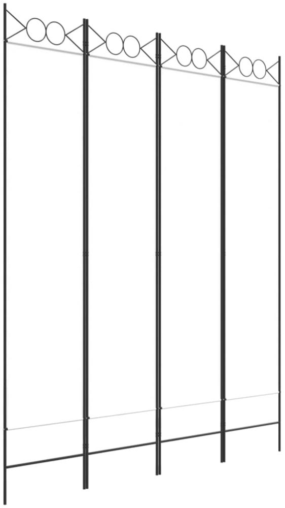vidaXL 4-tlg. Paravent Weiß 160x200 cm Stoff 350150 Bild 1