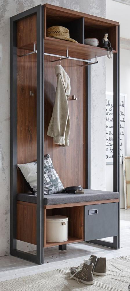 Garderobe Auburn Eiche Stirling und Matera grau 90 x 202 cm Bild 1